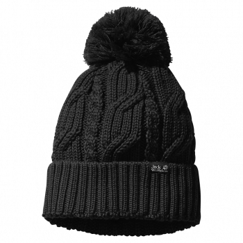 Jack Wolfskin STORMLOCK POMPOM BEANIE (black)